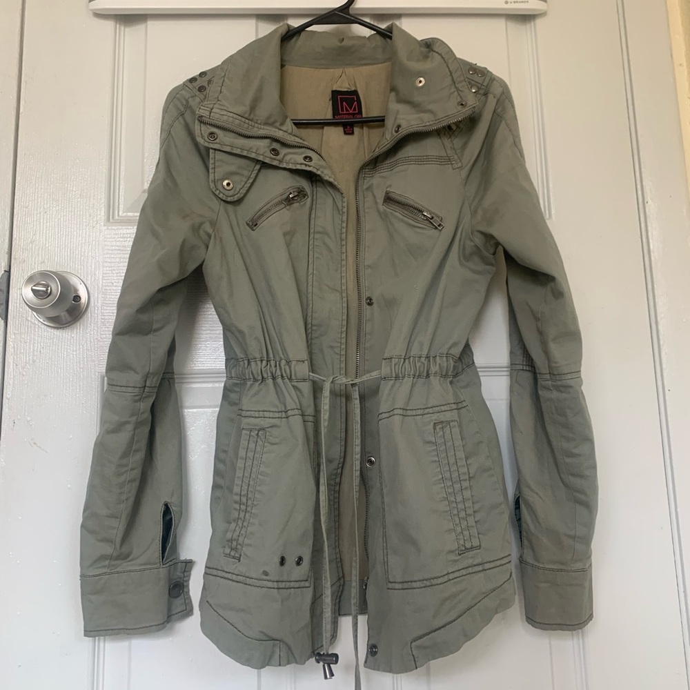 Women’s small combat distressed utility jacket.
